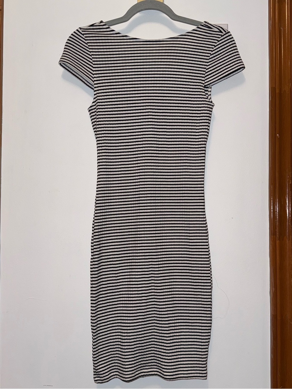 Only Black and White Striped Midi Dress